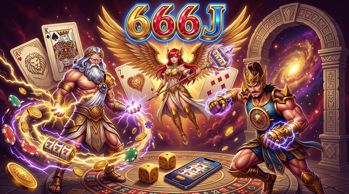 Tampilan halaman utama 666J dengan menu pendaftaran dan info hadiah pemain baru
